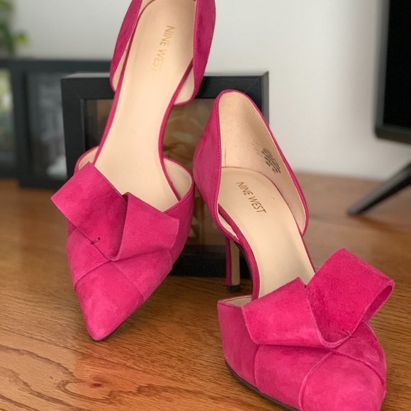 nine west pink suede heels